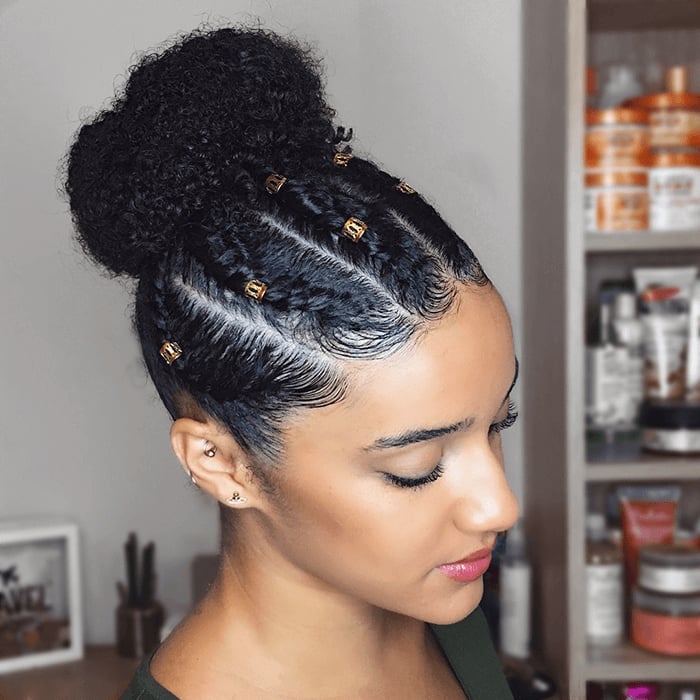 Braided Updo With Gold Bead Accents — Simple Twisted Styles
