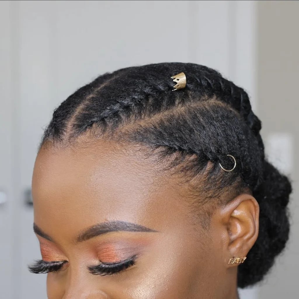 Intricate Flat Twists With Gold Accessories — Simple Twisted Styles