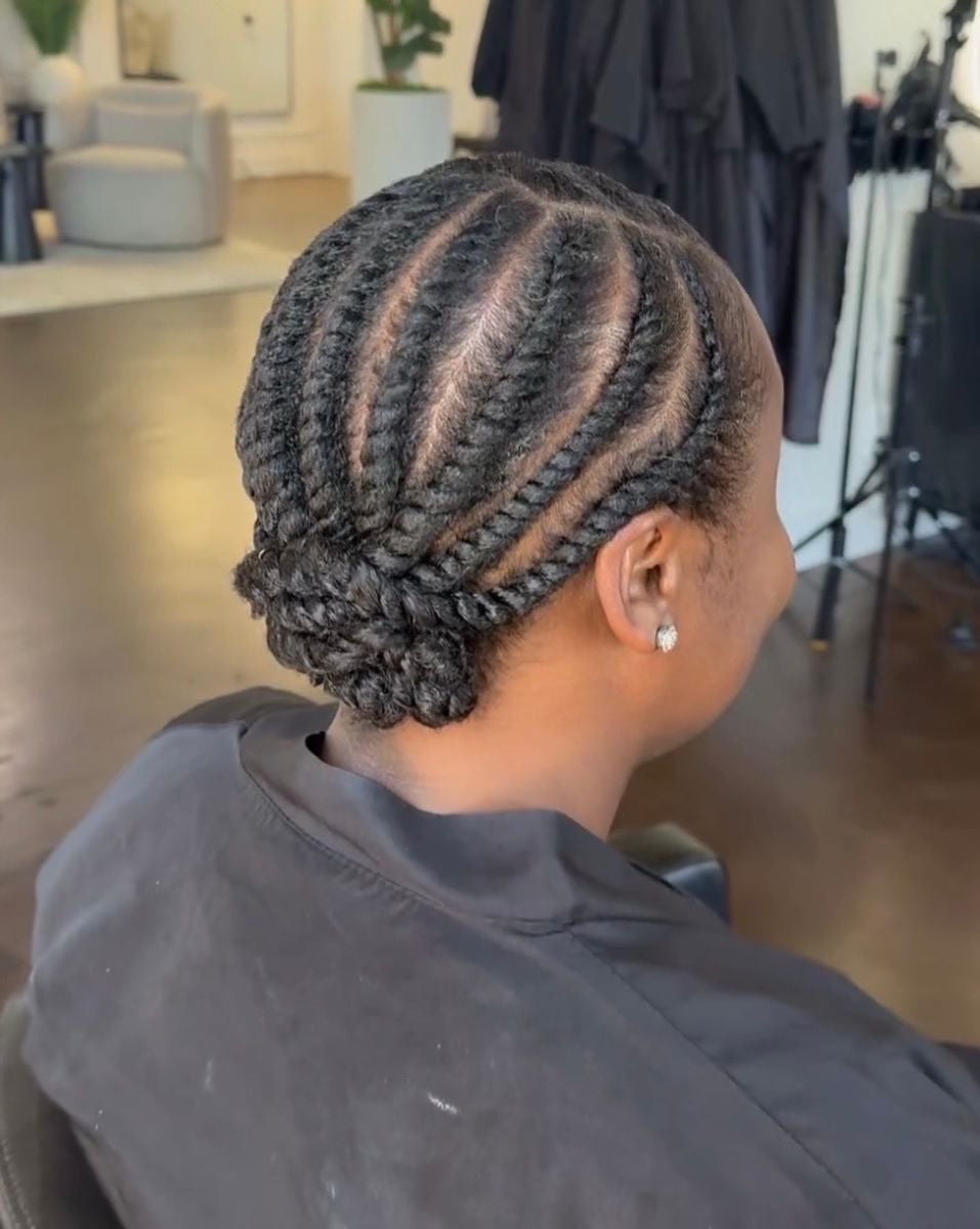 Neat Flat Twists Into A Low Bun — Simple Twisted Styles