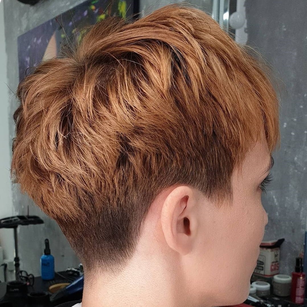 Copper Short Hair With Clean Undercut — Simple Undercut Hairstyles