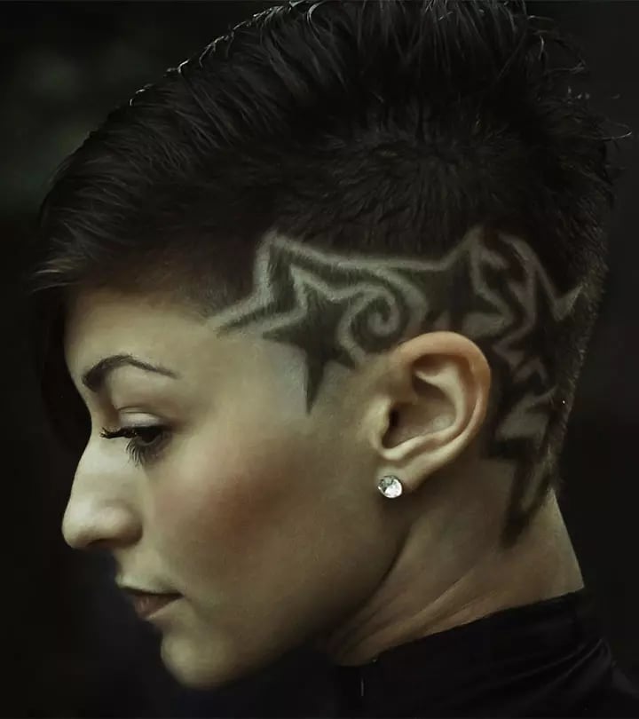 Dark Brown Undercut With Star Carving — Simple Undercut Hairstyles