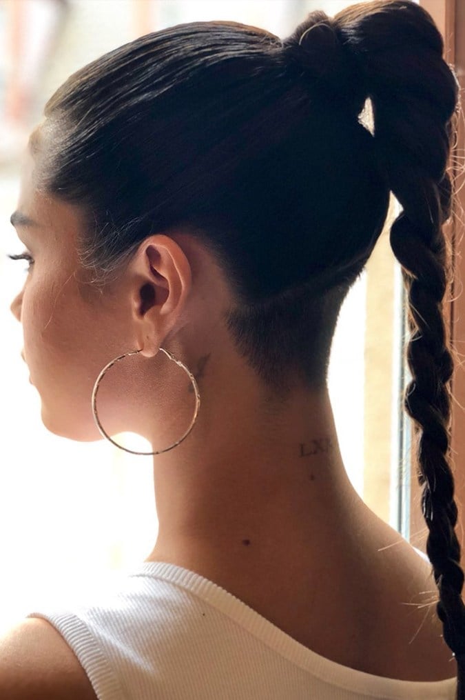 Dark Brown Braid With Nape Undercut — Simple Undercut Hairstyles