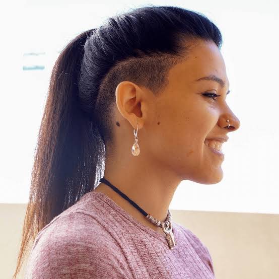 Dark Brown Ponytail With Shaved Sides — Simple Undercut Hairstyles