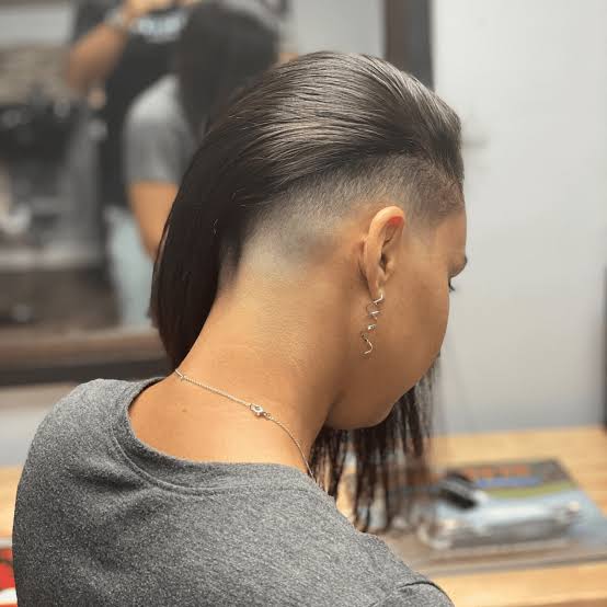 Sleek Dark Brown Hair With Dramatic Undercut — Simple Undercut Hairstyles