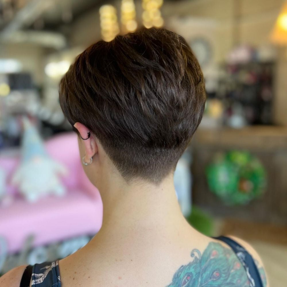 Dark Brown Pixie With Tapered Undercut — Simple Undercut Hairstyles