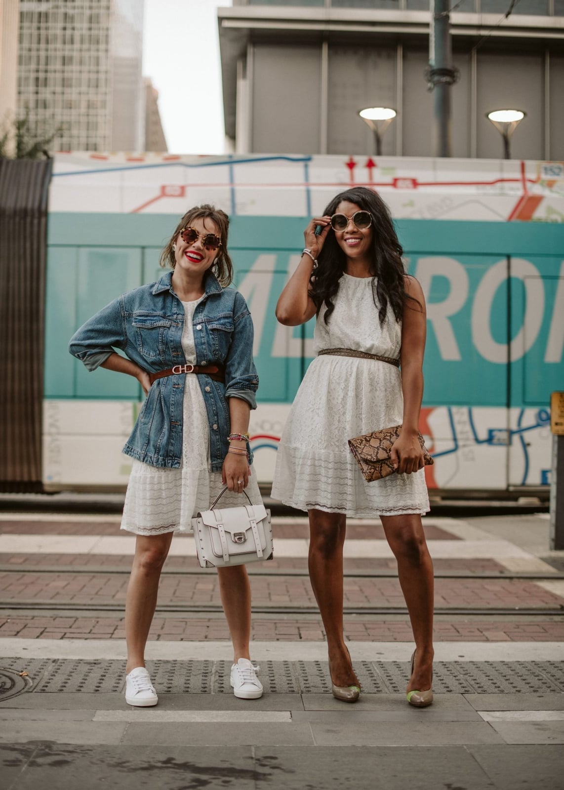 White lace dress styled with denim jacket White lace dress styled with denim jacket — Simple Up Dress