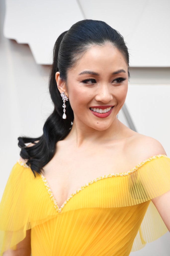 High Ponytail Wavy Black Subtle Highlights High Ponytail Wavy Black Subtle Highlights — Simple Updo Ponytail