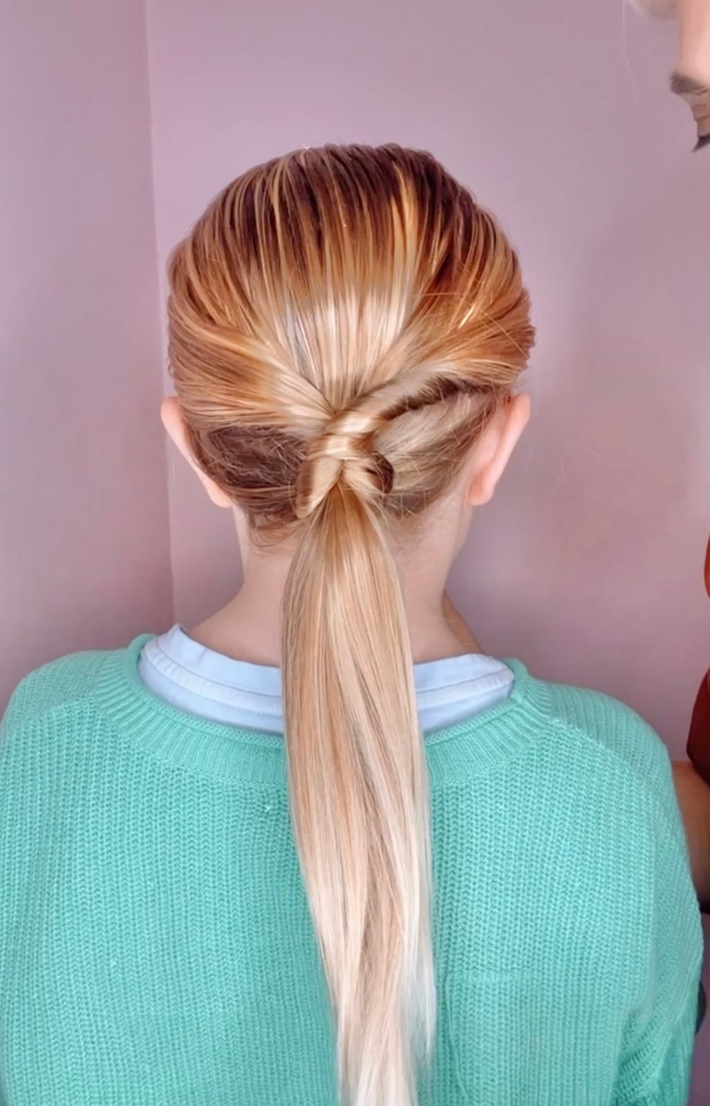 Ponytail Twisted Detail Base Blonde, Mid-Back Ponytail Twisted Detail Base Blonde, Mid-Back — Simple Updo Ponytail