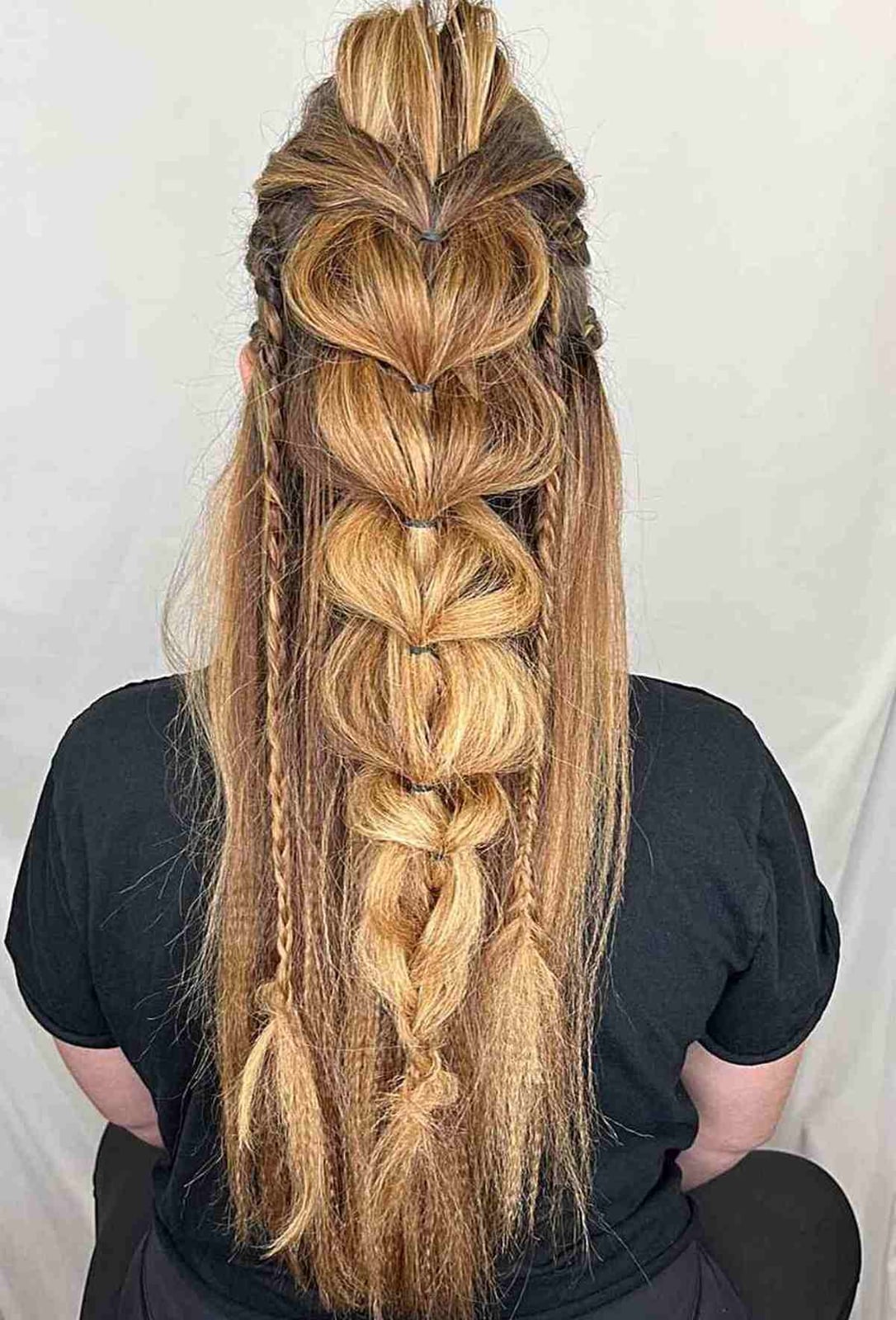 Blonde With Dark Roots Bubble Braid — Simple Viking Braids