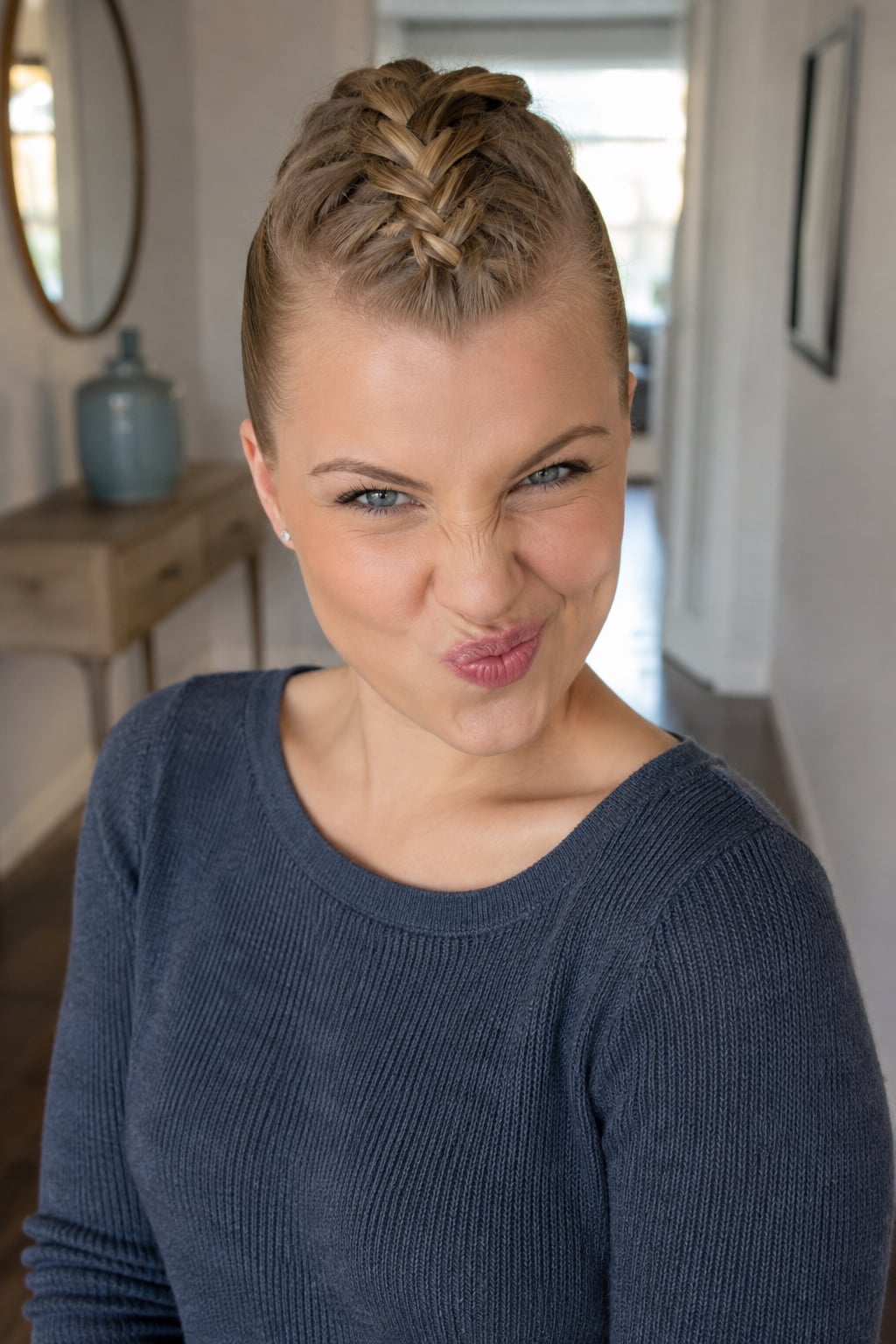 Short Blonde Undercut With Braided Sides — Simple Viking Braids