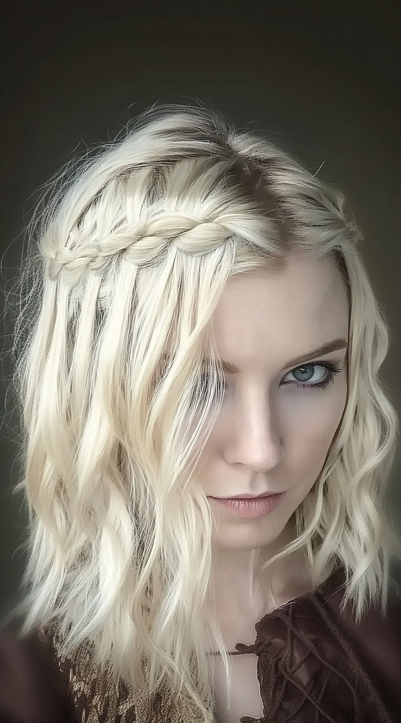 Ash Blonde Collarbone With Delicate Braid — Simple Viking Braids