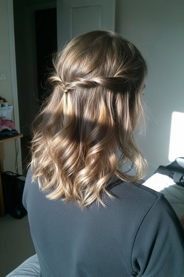 Shoulder Length Half Up Half Down — Simple Wavy Hairstyles