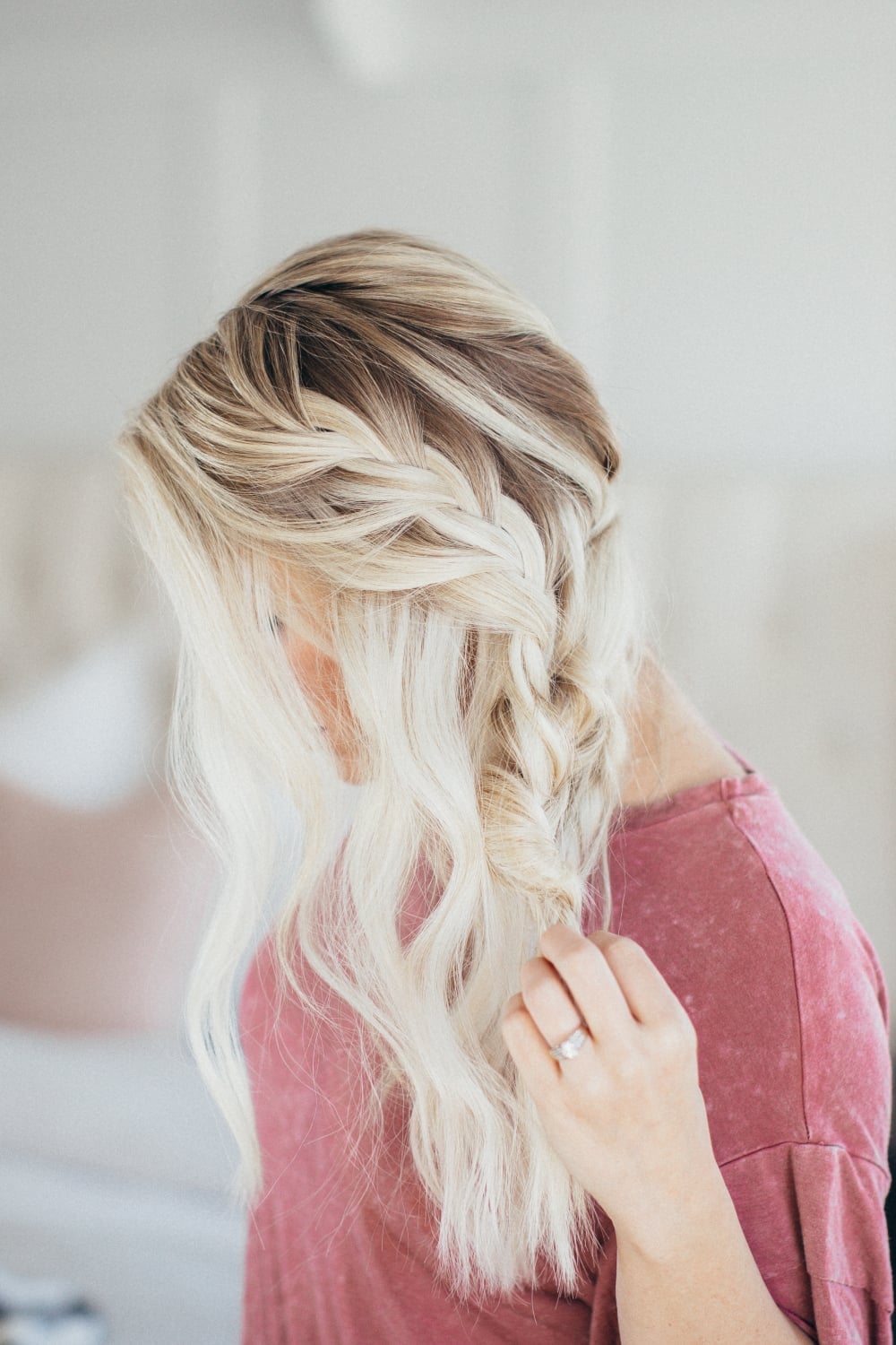 Textured Side Braid With Waves — Simple Wedding Hairstyles for Long Hair