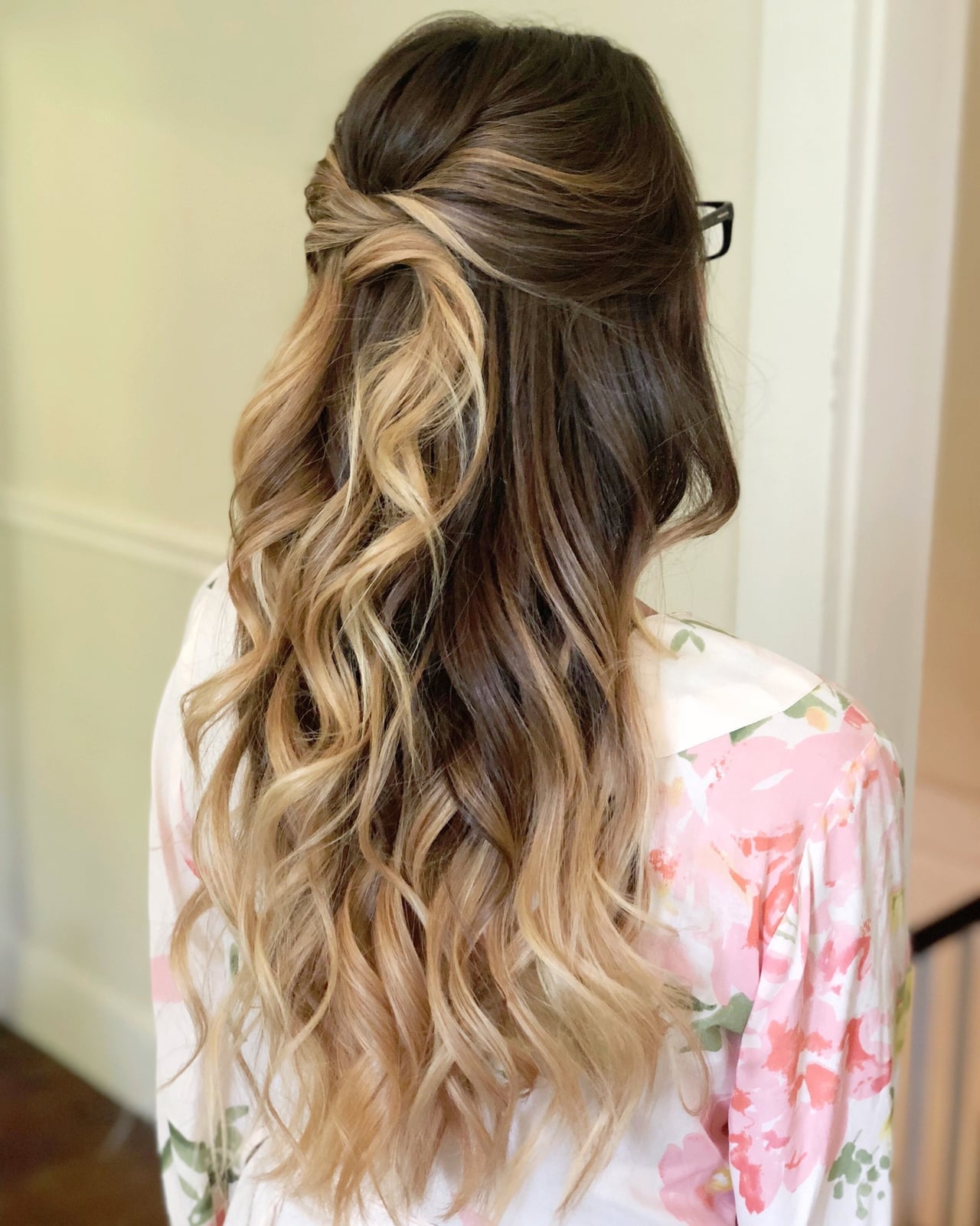 Half-Up Half-Down With Side Twist — Simple Wedding Hairstyles for Long Hair