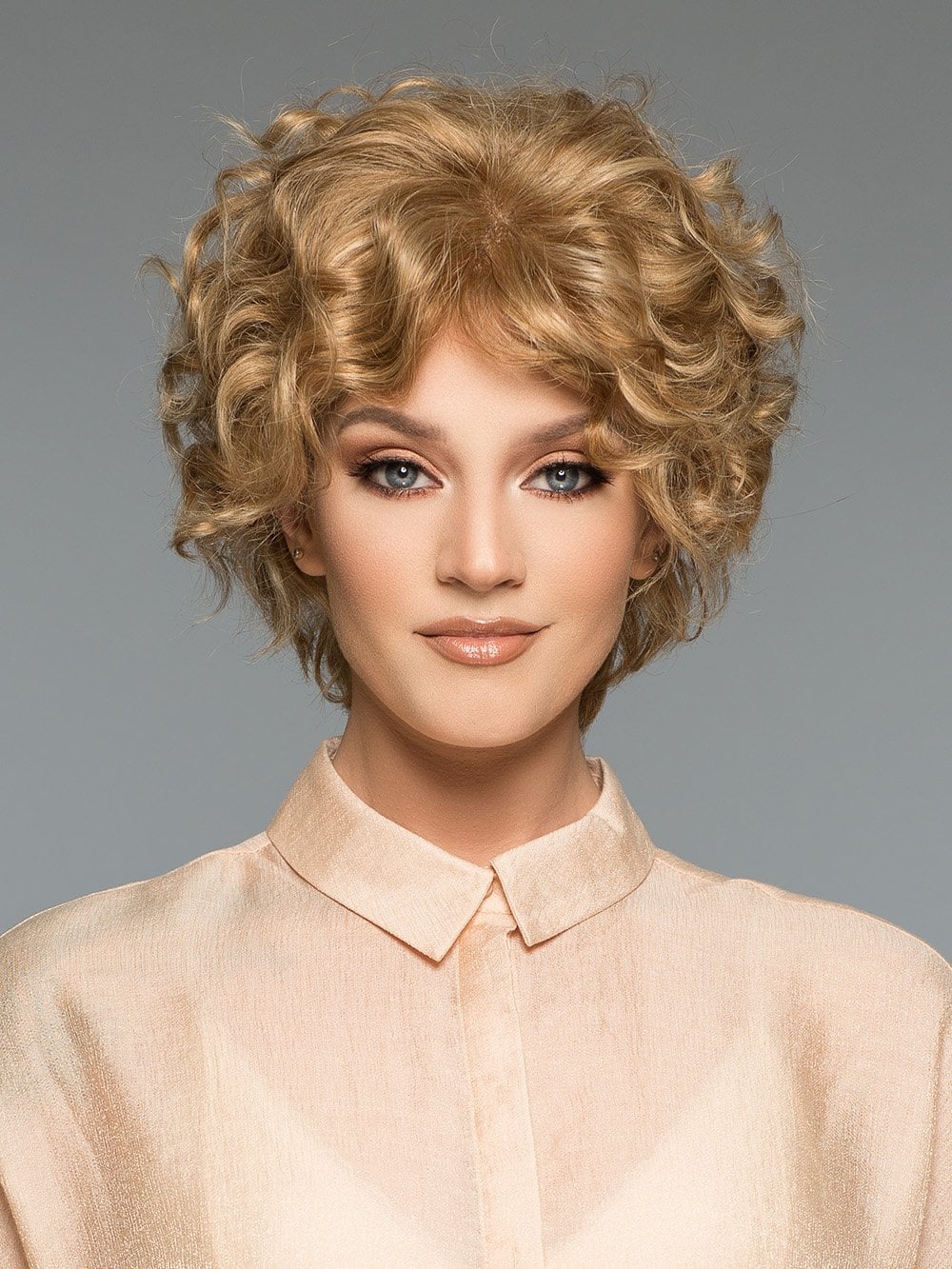 Light Blonde Curly Pixie With Volume — Simple Wig Hair