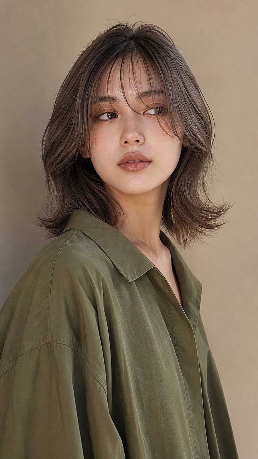 Collarbone Ash Brown Wolf Cut With Face-Framing Layers — Simple Wolf Cut