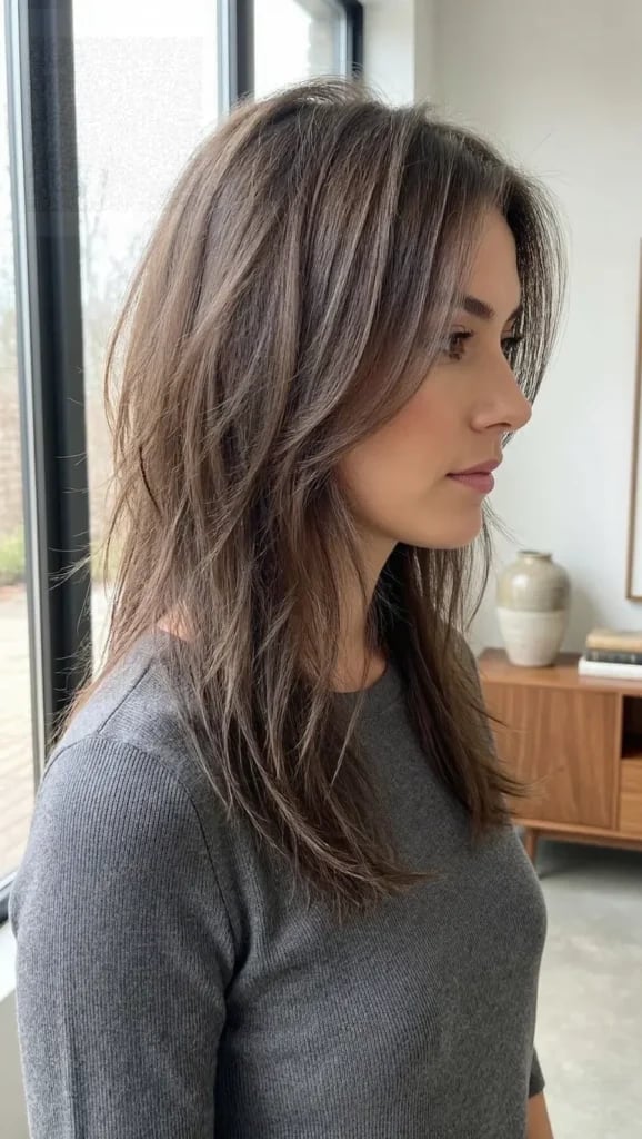 Collarbone Ash Brown Wolf Cut With Sharp Layers — Simple Wolf Cut