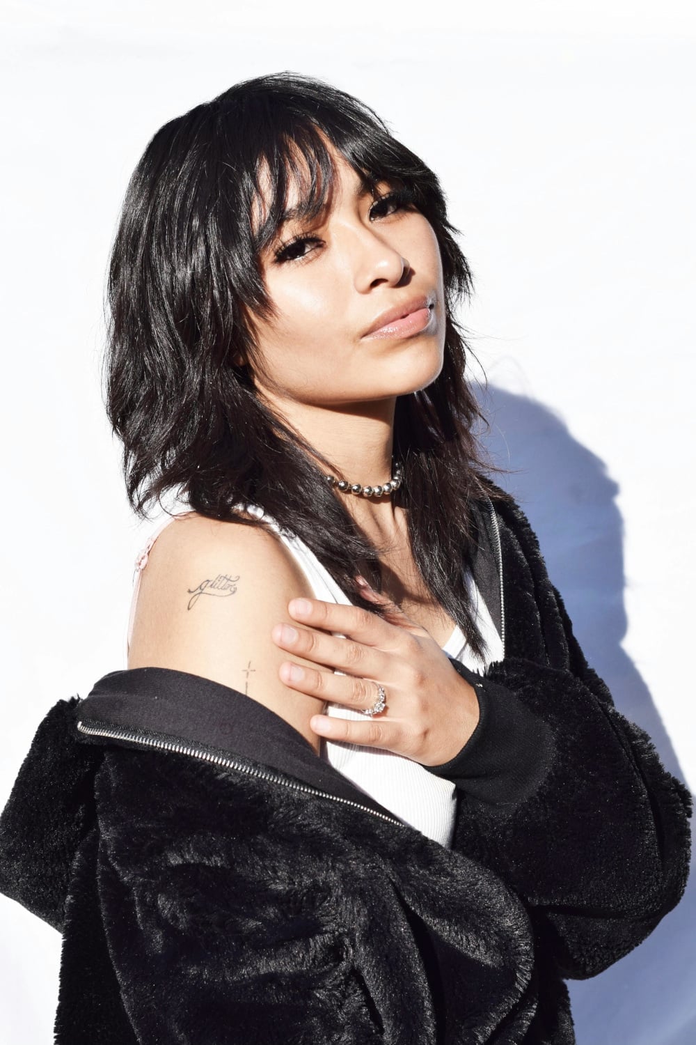 Chin Length Dark Brown Wolf Cut With Short Bangs — Simple Wolf Cut