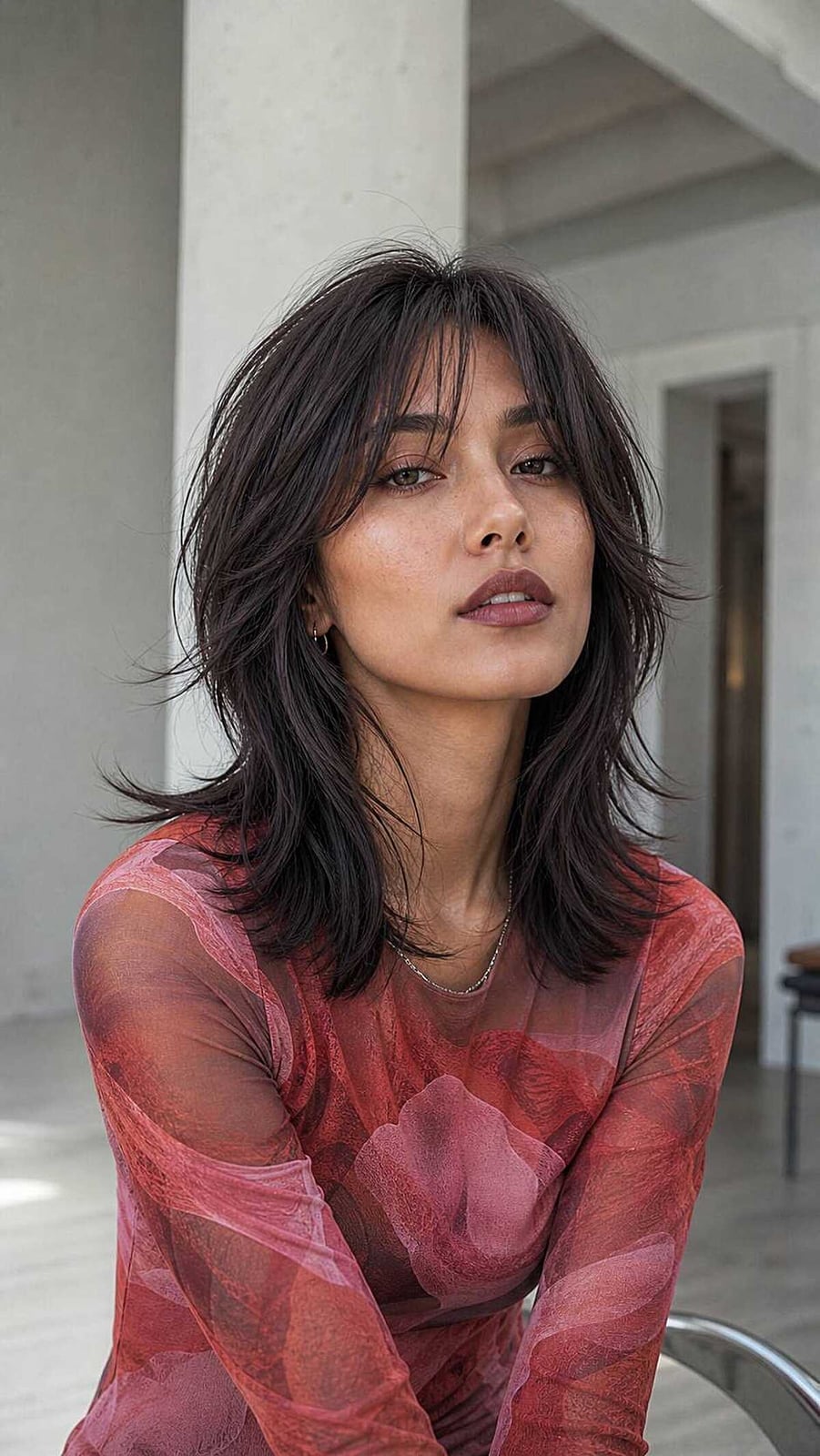 Collarbone Wolf Cut With Textured Waves — Simple Wolf Cut