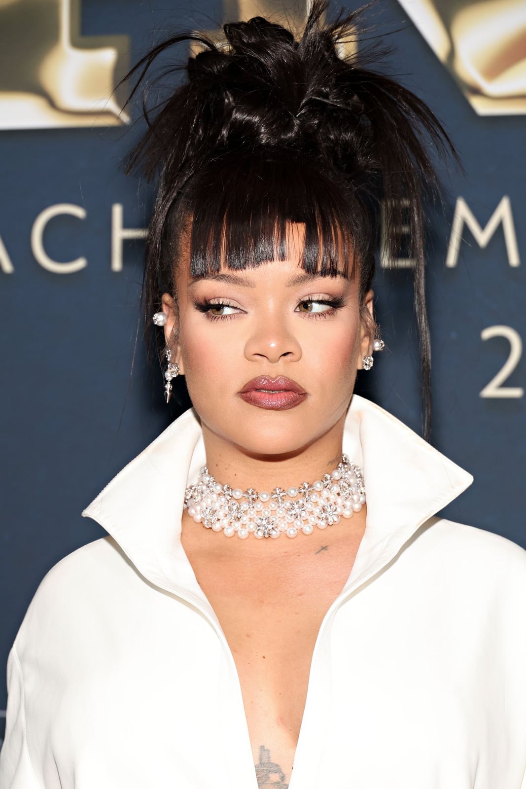 Black Spiky Updo With Baby Bangs — Simple Y2K Updo