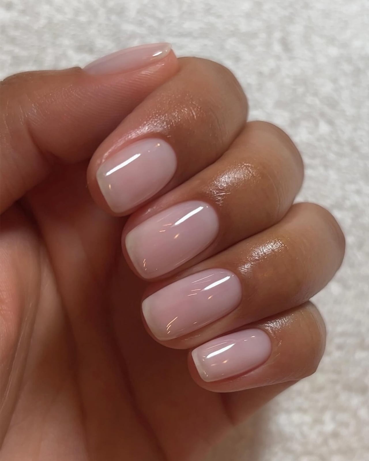 Flawless Milky Nude Squoval Nails