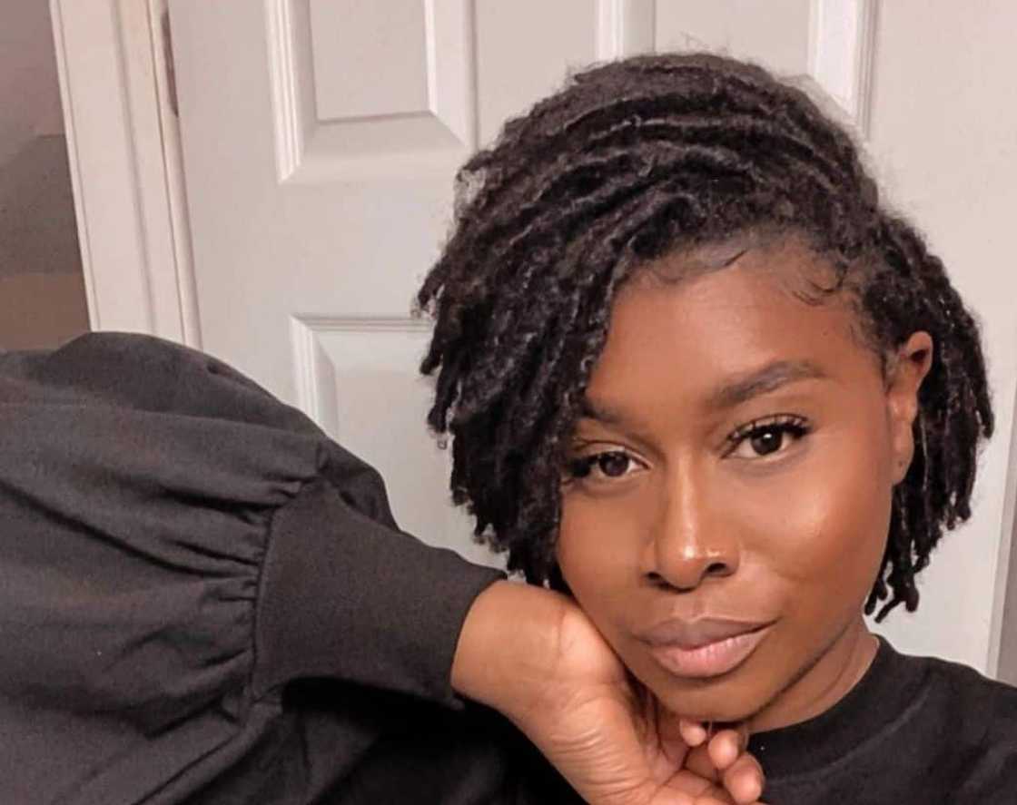 Short Bob With Side Swept Bangs — Starter Locs