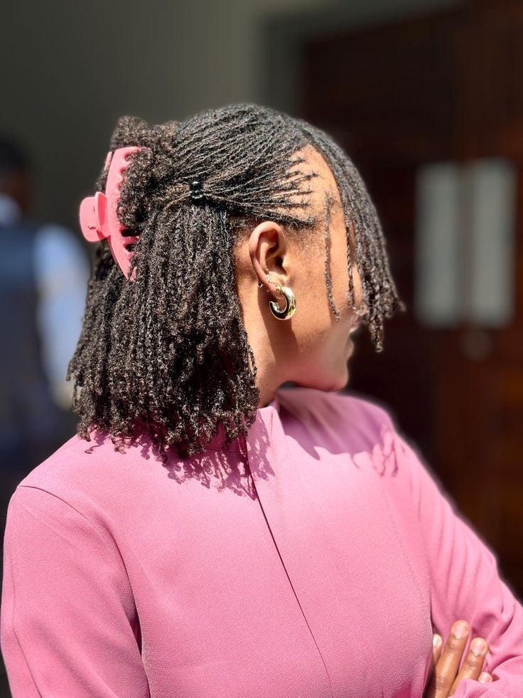 Collarbone Starter Locs Half Up