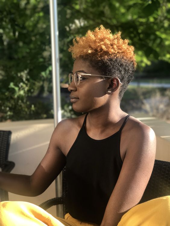 Tapered Crop With Blonde Tips Tapered Crop With Blonde Tips — Trendy 4c Hair