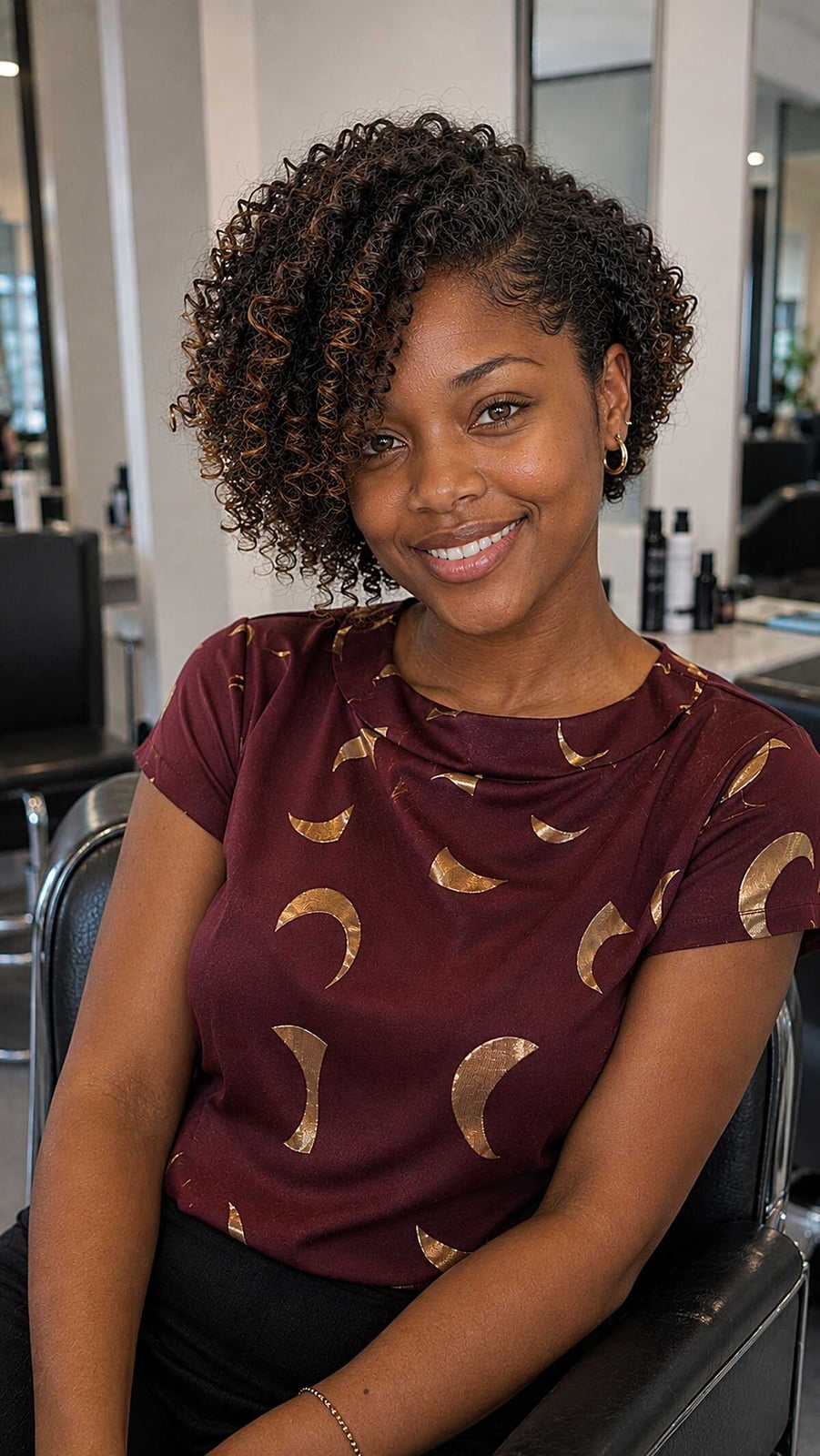 Chin Length Defined Coils With Short Bangs Chin Length Defined Coils With Short Bangs — Trendy 4c Hair