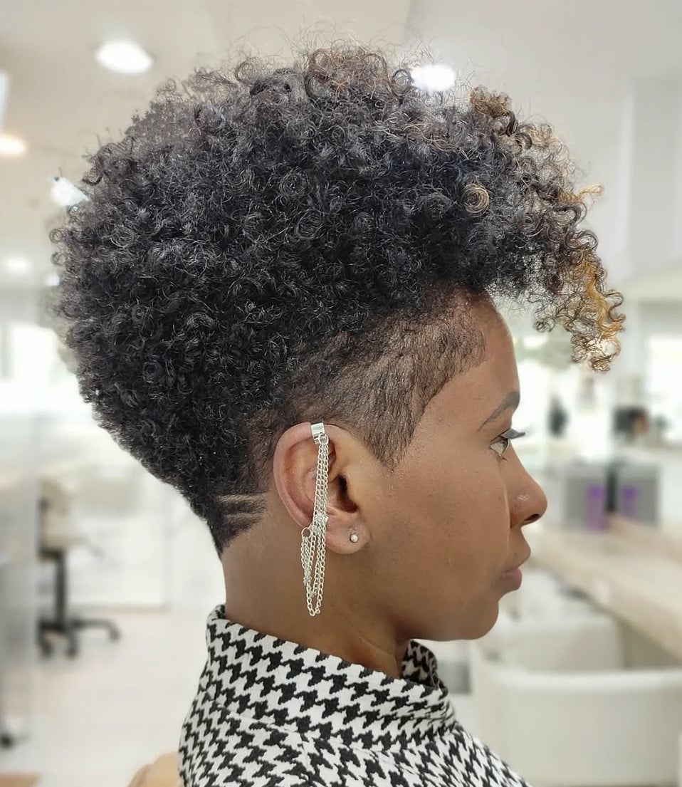 Mohawk With Undercut And Gray Tones Mohawk With Undercut And Gray Tones — Trendy 4c Hair