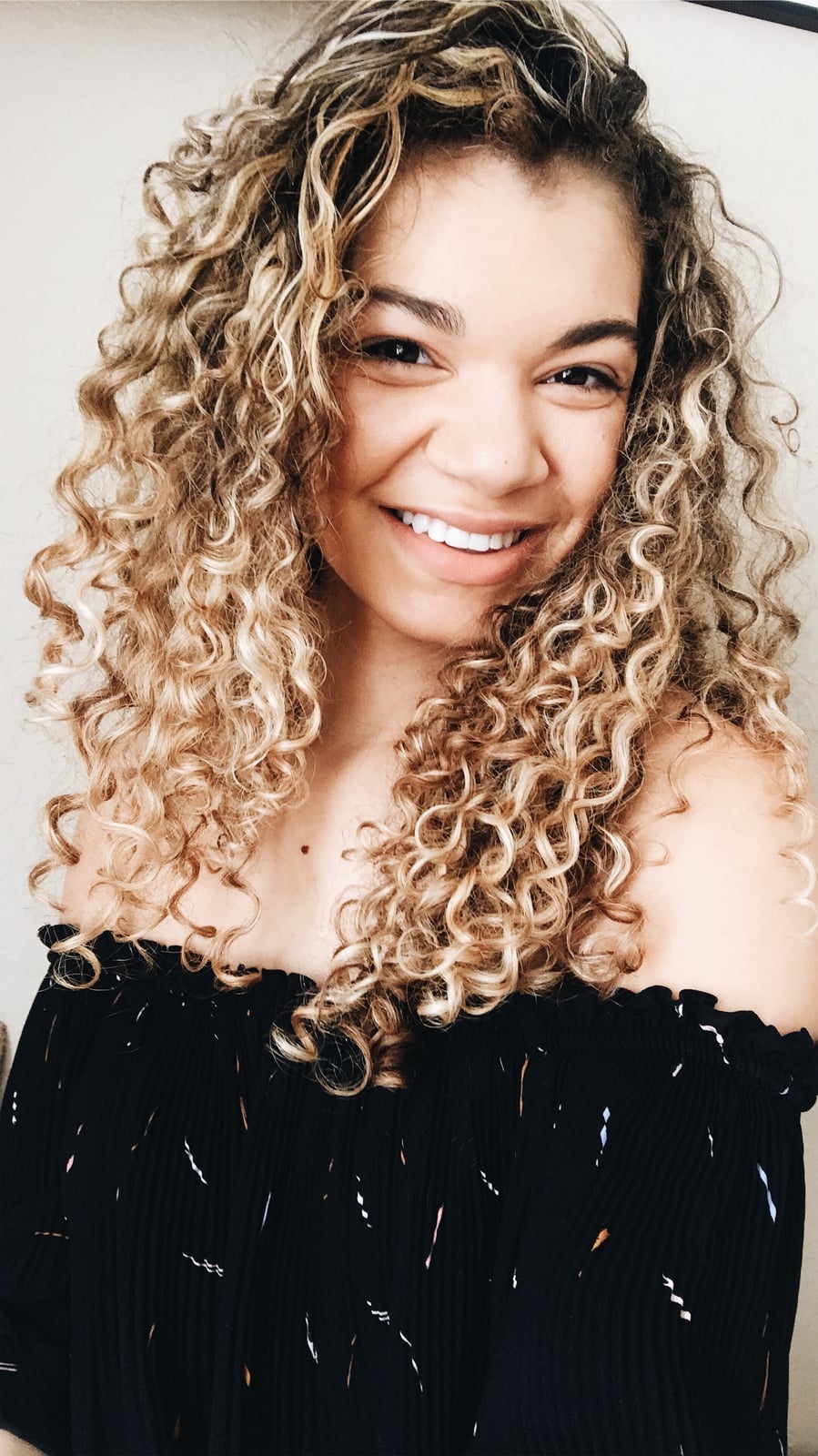 Collarbone Dark Blonde With Ash Blonde Highlights — Trendy Curly Hair Color