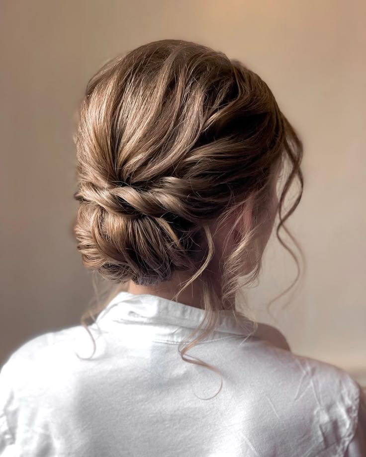 Honey Blonde Textured Updo Honey Blonde Textured Updo — Trendy Elegant Updo