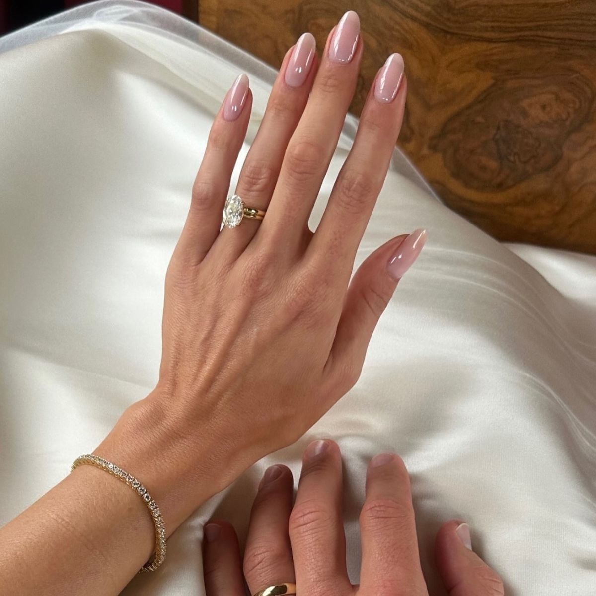Milky Pink Glossy Short Oval Nails — Trendy Engagement Nails
