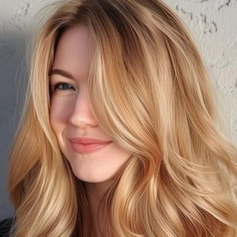 Chin Length Bob With Golden Blonde Highlights, Collarbone — Trendy Golden Blonde Hair
