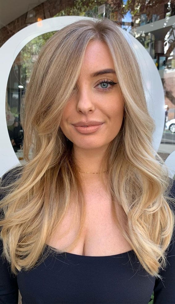 Creamy Golden Blonde Voluminous Waves — Trendy Golden Blonde Hair