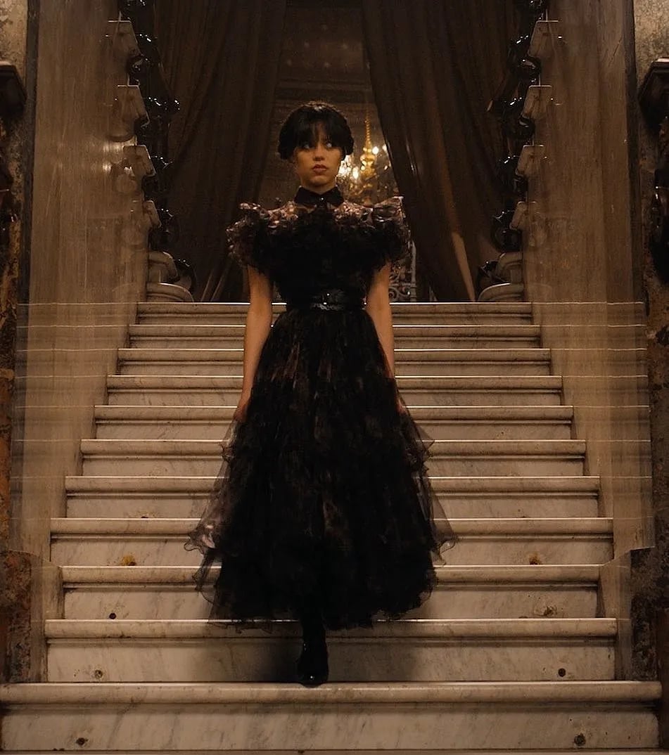 Dramatic Voluminous Tulle Gown for Gothic Events — Trendy Goth Style