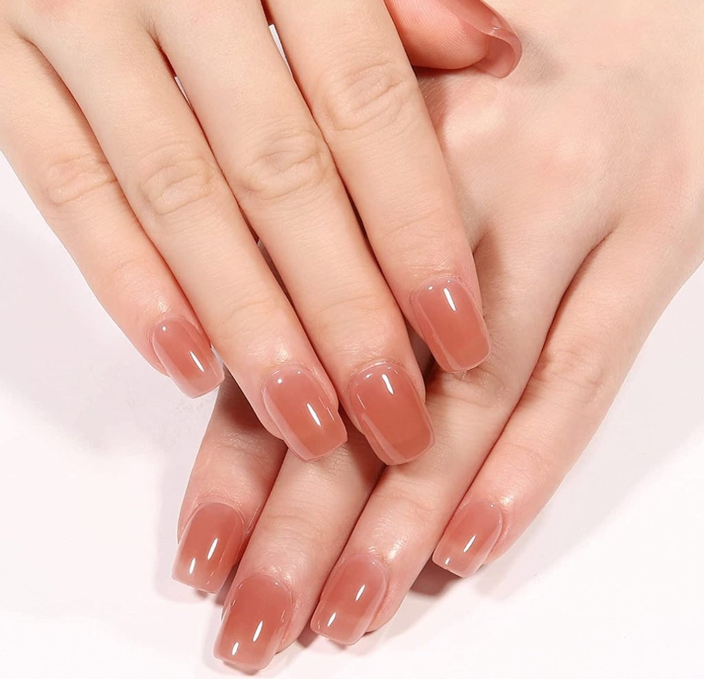 Sheer Milky Nude Soft Square Nails — Trendy Korean Nails