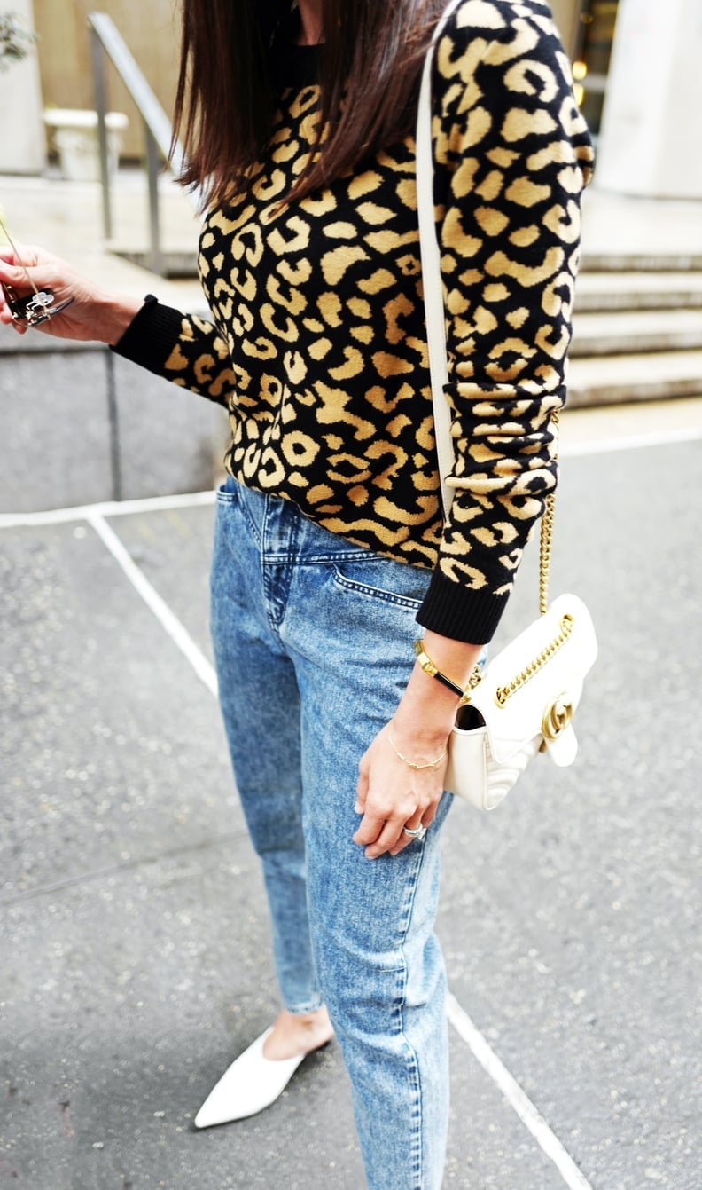 Knit Sweater Styles Acid Wash Jeans — Trendy Leopard Print Outfits
