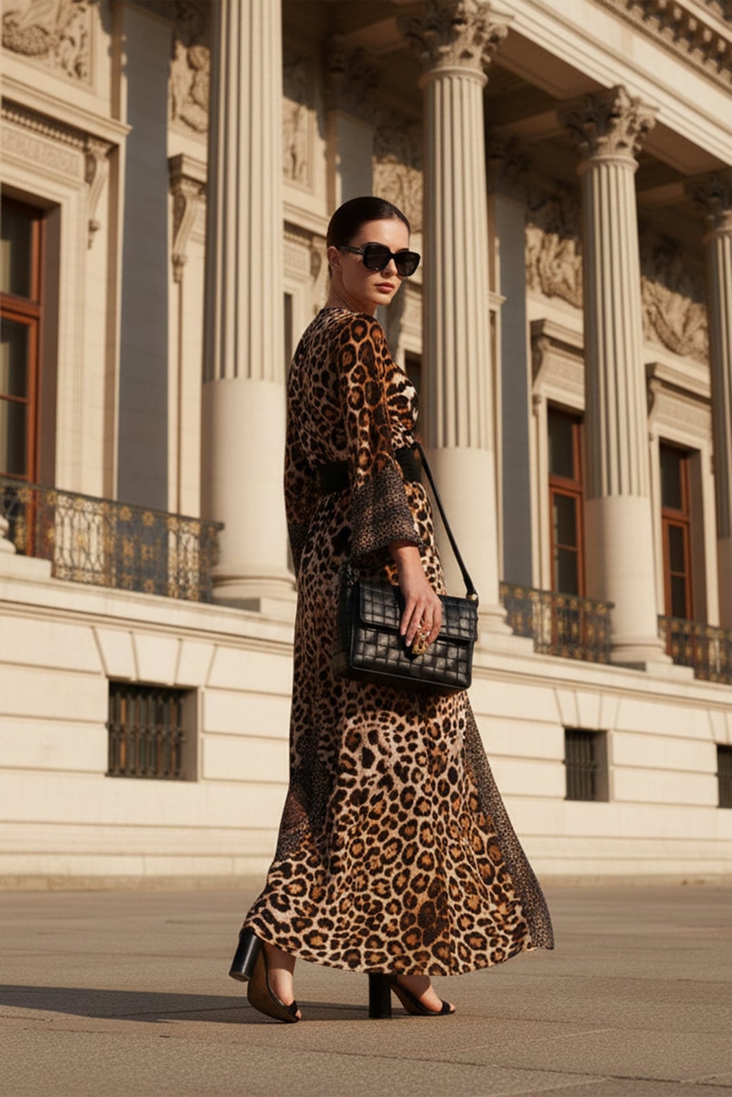 Belted Maxi Dress Captures Effortless Chic — Trendy Leopard Print Outfits