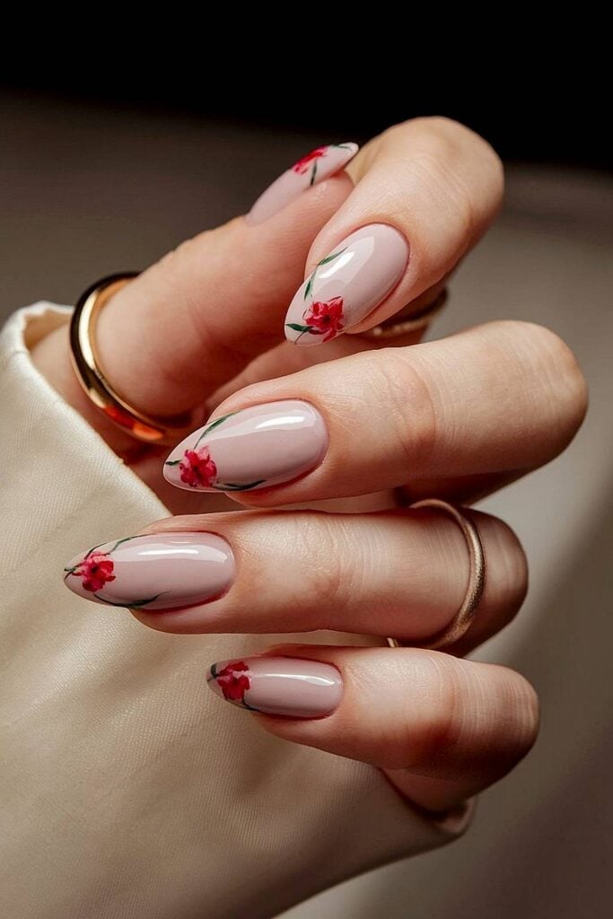 Medium Almond Pearlescent Pink Nails — Trendy Luxury Nails