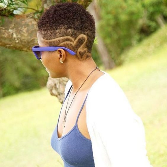 Short Cut With Shaved Side Design Short Cut With Shaved Side Design — Trendy Natural Hair