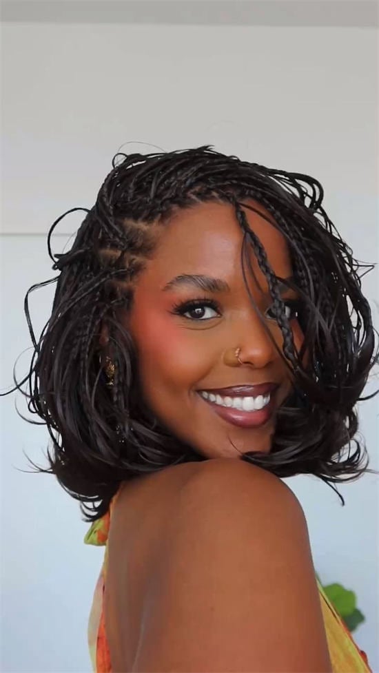 Short Braids Bun With Edge Styling Short Braids Bun With Edge Styling — Trendy Natural Hair Black Women