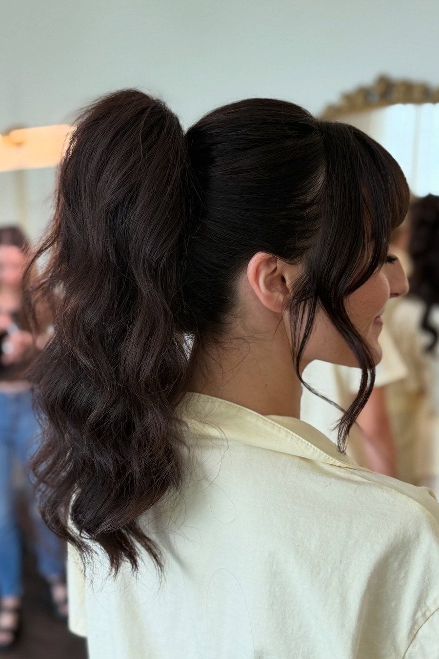 Dark Brown Wavy Ponytail Twisted Base Dark Brown Wavy Ponytail Twisted Base — Trendy Pony Hairstyles