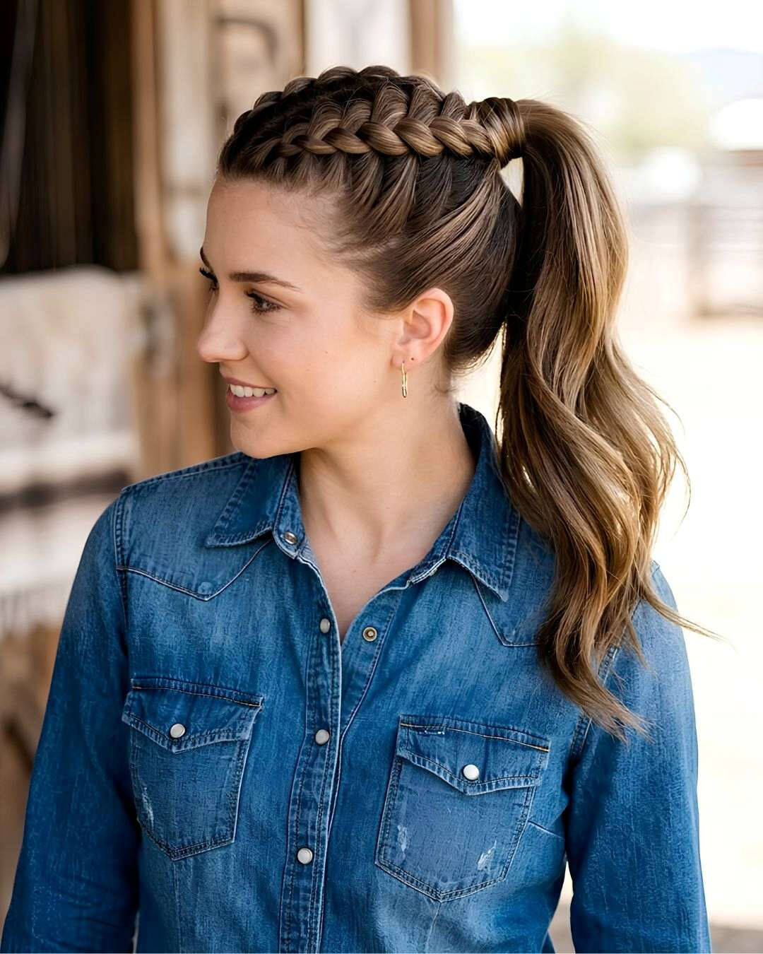 Textured Dark Brown Ponytail Loose Waves Textured Dark Brown Ponytail Loose Waves — Trendy Pony Hairstyles