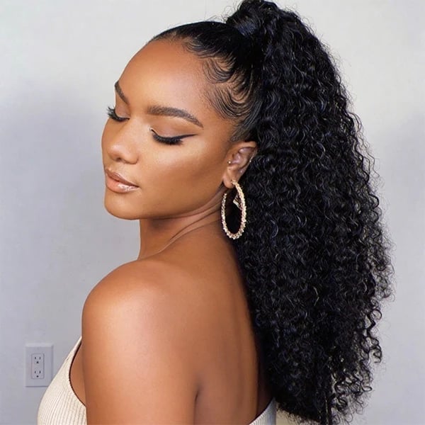 High Voluminous Kinky Curly Ponytail — Trendy Quick Weave Ponytail