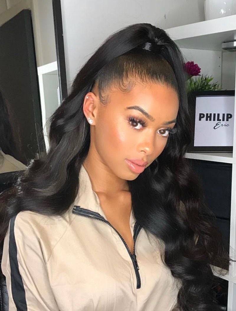 High Ponytail With Smooth Top And Baby Hairs — Trendy Quick Weave Ponytail