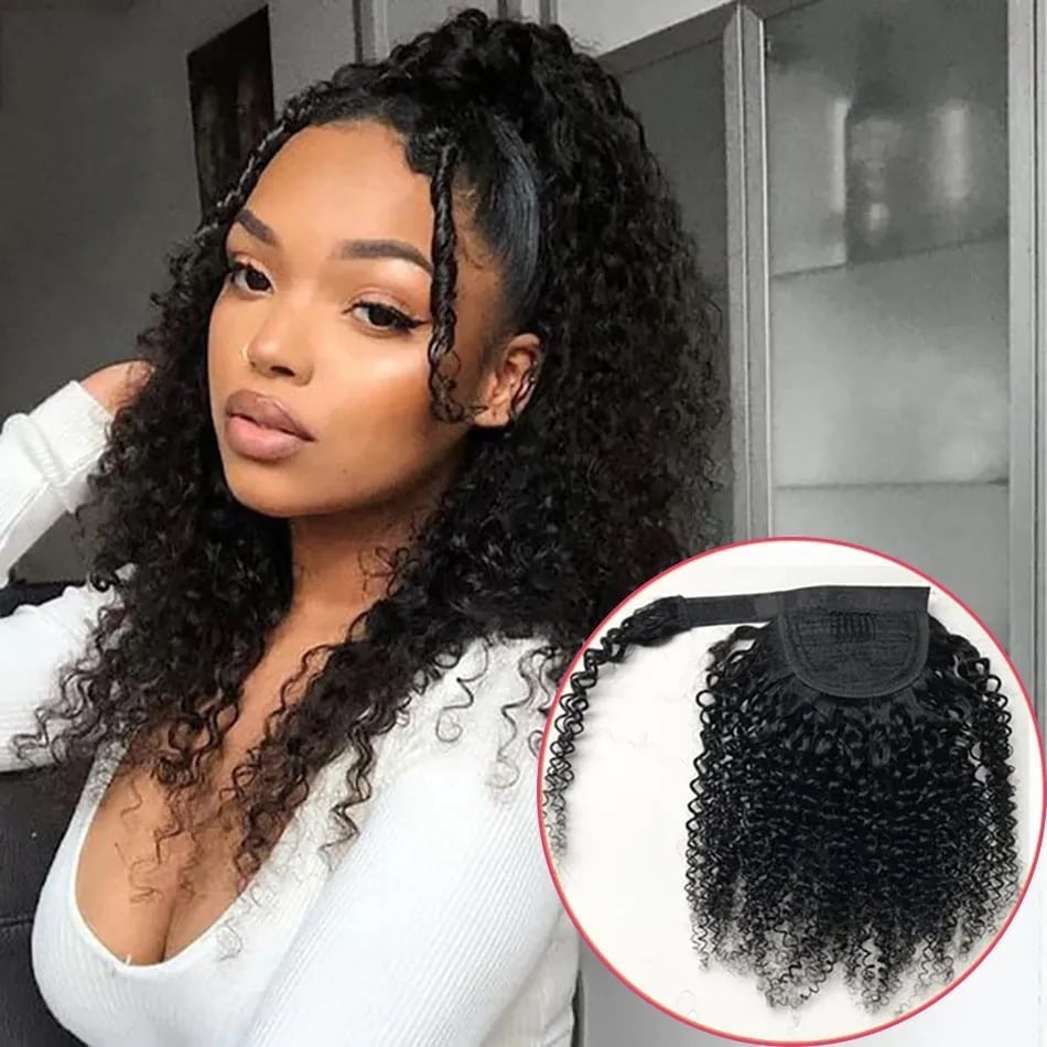 Kinky Curly Ponytail With Face-Framing Braid — Trendy Quick Weave Ponytail
