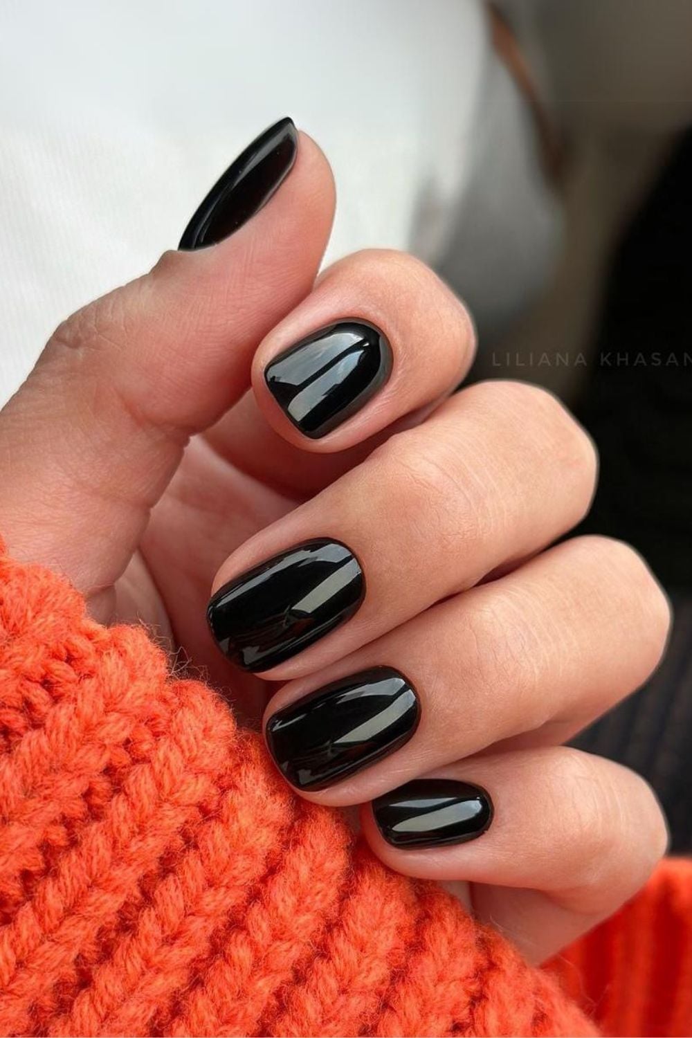Flawless Glossy Black Short Square Nails — Trendy Short Black Nails
