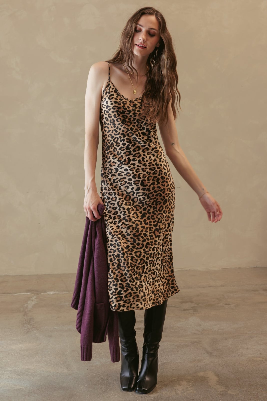 Leopard Print Silk Satin Slip Dress Leopard Print Silk Satin Slip Dress — Trendy Silk Dresses