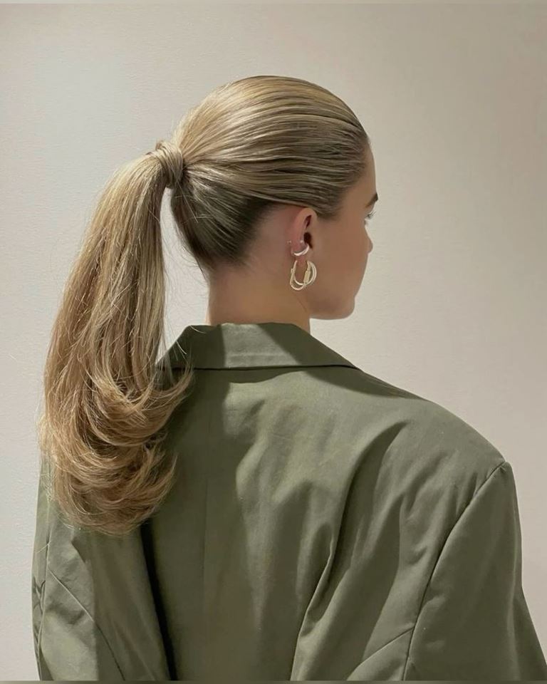 High Sleek Black Ponytail — Trendy Slick Back Ponytail